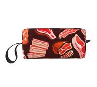 YFSGDLBN Bacon Pattern stampato Ricevi borsa portatile Viaggio Cosmetico Bag Toiletry Bag Storage Bag, bianco, Taglia unica