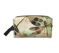 YFSGDLBN Beauty case da viaggio con libellule e libellule, vintage, stampata, da viaggio