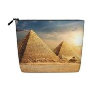YFSGDLBN Beauty case in canapa finta con stampa piramide egiziana nel deserto, borsa per cosmetici da viaggio, Nero , Taglia unica