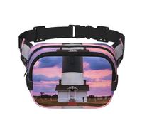 YFSGDLBN Beauty Lighthouse - Marsupio quadrato stampato a doppio strato, stile casual quotidiano, Nero , Taglia unica