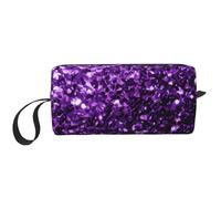 YFSGDLBN Bella borsa per il trucco con stampa glitter viola
