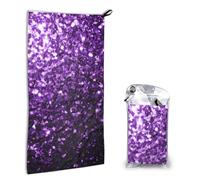 YFSGDLBN Bellissimo asciugamano ad asciugatura rapida con glitter viola, 40,6 x 80 cm