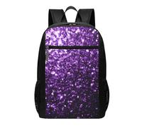 YFSGDLBN Bellissimo zaino da viaggio con stampa glitter viola, 43,2 cm