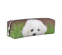 YFSGDLBN Bichon Frise - Astuccio in pelle con stampa di cane, bianco, Taglia unica, Portamonete