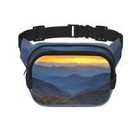 YFSGDLBN Blue Ridge Parkway Mountains - Marsupio quadrato a doppio strato con stampa di montagne, Nero , Taglia unica