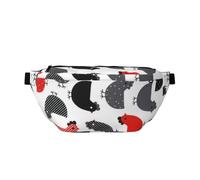 YFSGDLBN Borsa a tracolla con stampa di pollo, stile cartone animato, stile casual, per tutti i giorni, Nero , Taglia unica