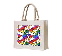 YFSGDLBN Borsa a tracolla in tela stampata con cuori colorati arcobaleno Gay Pride