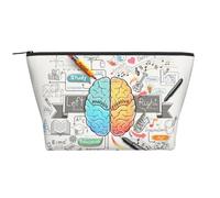 YFSGDLBN Borsa cosmetica da viaggio portatile con stampa cervello umano borsa per trucco quotidiana, Nero , Taglia unica