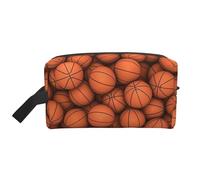 YFSGDLBN Borsa cosmetica portatile da viaggio stampata arancione da basket