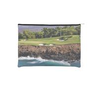 YFSGDLBN Borsa cosmetica riutilizzabile della borsa cosmetica stampata del campo da golf della spiaggia delle Hawaii