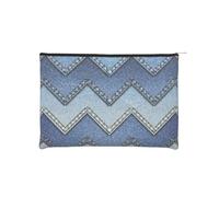 YFSGDLBN Borsa cosmetica riutilizzabile di carta stampata denim blu sfumato di trucco della borsa