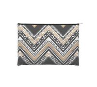 YFSGDLBN Borsa cosmetica riutilizzabile di carta stampata zigzag bianco nero di trucco della borsa