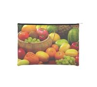 YFSGDLBN Borsa cosmetica riutilizzabile di trucco della borsa della carta stampata frutta fresca delle verdure di varietà