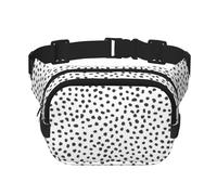 YFSGDLBN Borsa da petto casual casual a doppio strato quadrata stampata a pois neri e bianchi, Nero , Taglia unica