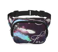 YFSGDLBN Borsa da petto casual casual a doppio strato quadrata stampata con libellula colorata, Nero , Taglia unica