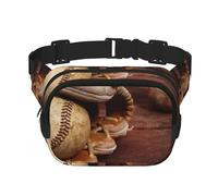 YFSGDLBN Borsa da petto casual casual a doppio strato quadrata stampata da baseball, Nero , Taglia unica