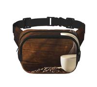 YFSGDLBN Borsa da petto casual per tutti i giorni con stampa di tazza di caffè e chicchi di caffè a doppio strato, Nero , Taglia unica