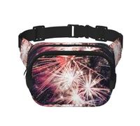 YFSGDLBN Borsa da petto casual quotidiana con stampa fuochi d'artificio esplosione a doppio strato quadrato, Nero , Taglia unica
