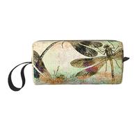 YFSGDLBN Borsa da viaggio per cosmetici da viaggio, con libellule, vintage, stampata, da viaggio
