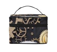 YFSGDLBN Borsa per cosmetici con ingranaggi meccanici Steampunk stampata borsa per il trucco