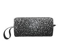 YFSGDLBN Borsa per cosmetici da viaggio con stampa glitter argento lucido, bianco, Taglia unica