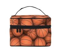YFSGDLBN Borsa per cosmetici stampata arancione basket borsa per il trucco