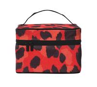 YFSGDLBN Borsa per cosmetici stampata con motivo leopardato rosso
