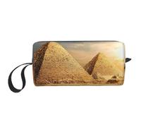 YFSGDLBN Borsa per il trucco con piramide egiziana nel deserto stampata