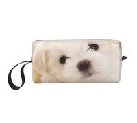 YFSGDLBN Borsa per il trucco con simpatico cucciolo di maltese stampato