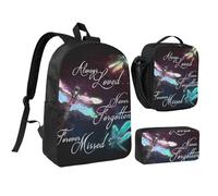 YFSGDLBN Borsa per la scuola colorata con libellula stampata da 43,2 cm, borsa portapranzo
