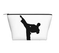 YFSGDLBN Borsa per trucchi da viaggio con stampa di arti marziali taekwondo, borsa per cosmetici da viaggio, Nero , Taglia unica