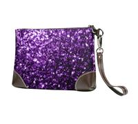 YFSGDLBN Brown Bears - Pochette in vera pelle con stampa di orsi marroni, Bellissimo glitter viola, Taglia unica