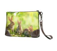 YFSGDLBN Brown Bears - Pochette in vera pelle con stampa di orsi marroni, Conigli divertenti, Taglia unica