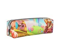 YFSGDLBN Candy Land Custodia in pelle stampata astuccio portatile cancelleria penna caso, bianco, Taglia unica, Portamonete