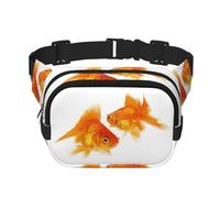YFSGDLBN Carino Goldfish stampato quadrato doppio strato Marsupio quotidiano casual borsa petto, Nero , Taglia unica