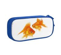 YFSGDLBN Carino pesce rosso stampato grande capacità matita caso doppio sacchetto di cancelleria portatile, Blu, Taglia unica, Portamonete