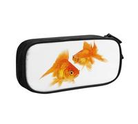 YFSGDLBN Carino pesce rosso stampato grande capacità matita caso doppio sacchetto di cancelleria portatile, Nero , Taglia unica, Portamonete