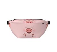 YFSGDLBN Carino Pig stampato Crossbody Marsupio Daily Casual Borsa Petto, Nero , Taglia unica