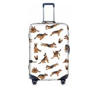 YFSGDLBN Copertura protettiva elasticizzata per valigia, motivo: pastore tedesco, bianco, M