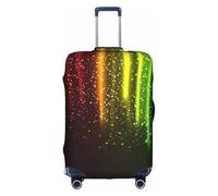 YFSGDLBN Copertura protettiva elasticizzata per valigie con stampa arcobaleno fluo, bianco, L