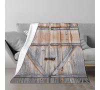 YFSGDLBN Country Barn Wood Door stampato Coperta in pile Condizionatore d'aria