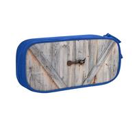 YFSGDLBN Country Barn Wood Door stampato grande capacità matita caso doppio sacchetto di cancelleria portatile, Blu, Taglia unica, Portamonete