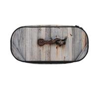 YFSGDLBN Country Barn Wood Door Stampato Pencil Bag Pencil Case Pencil Pouch Portable Stationery Pouch, Nero , Taglia unica, Portamonete