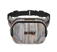 YFSGDLBN Country Barn Wood Door Stampato Quadrato Doppio Strato Marsupio Borsa Casual Quotidiano, Nero , Taglia unica