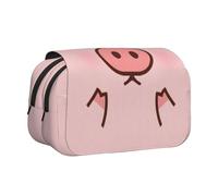 YFSGDLBN Cute Pig stampato doppio Clamshell Pen Case Pencil Pouch