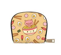 YFSGDLBN Delicious Sweet Ramen - Porta carte di credito in pelle stampata con cerniera, portamonete, bianco, Taglia unica