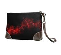 YFSGDLBN Explosion Burst - Pochette in vera pelle, con cerniera, colore: rosso e nero, Esplosione Burst Rosso Nero, Taglia unica