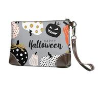 YFSGDLBN Explosion Burst - Pochette in vera pelle, con cerniera, colore: rosso e nero, Felice-Halloween-Giorno-Trick-O-Treat, Taglia unica