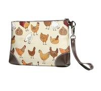 YFSGDLBN Explosion Burst - Pochette in vera pelle, con cerniera, colore: rosso e nero, Una fuga di polli, Taglia unica