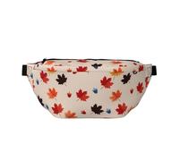 YFSGDLBN Foglia d'acero autunnale stampata Crossbody Marsupio quotidiano casual borsa da petto, Nero , Taglia unica